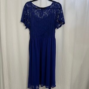 Elegant Blue Lace Dress